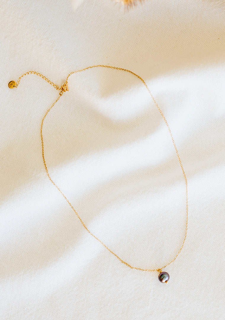 Collier Tina - Perles d'eau douce grises