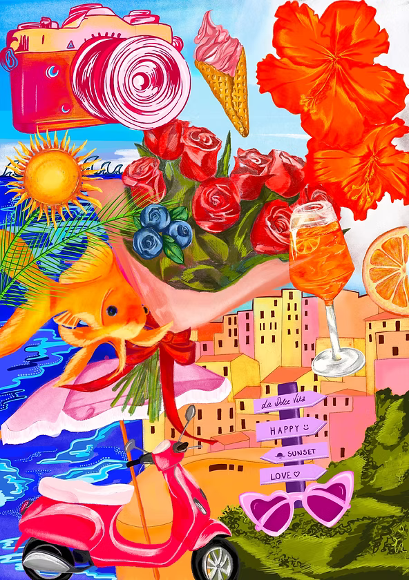 Affiche Patchwork Dolce Vita