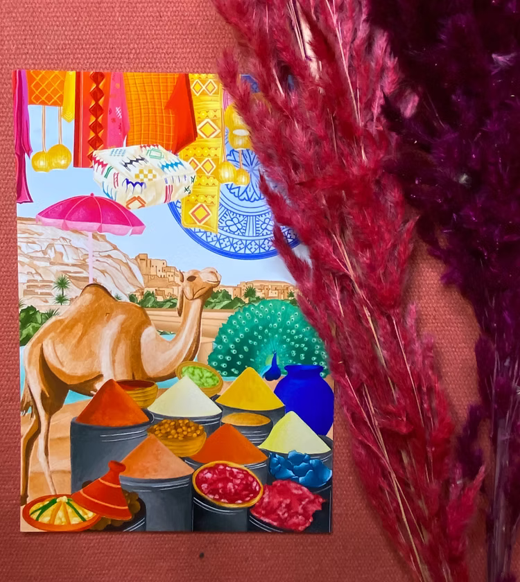 Affiche patchwork du Maroc