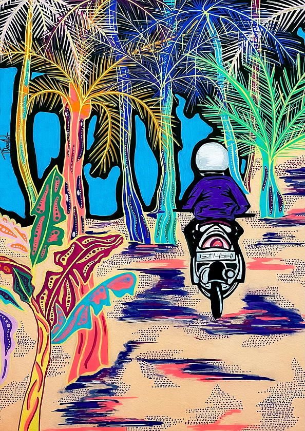 Affiche 'Balade en scooter'