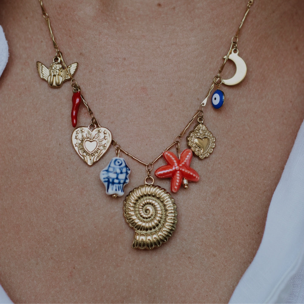Gigi 7 charms chain necklace