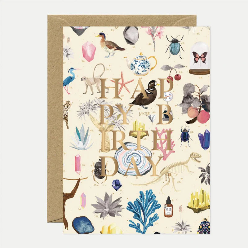 Carte - Happy Birthday - Cabinet de curiosités