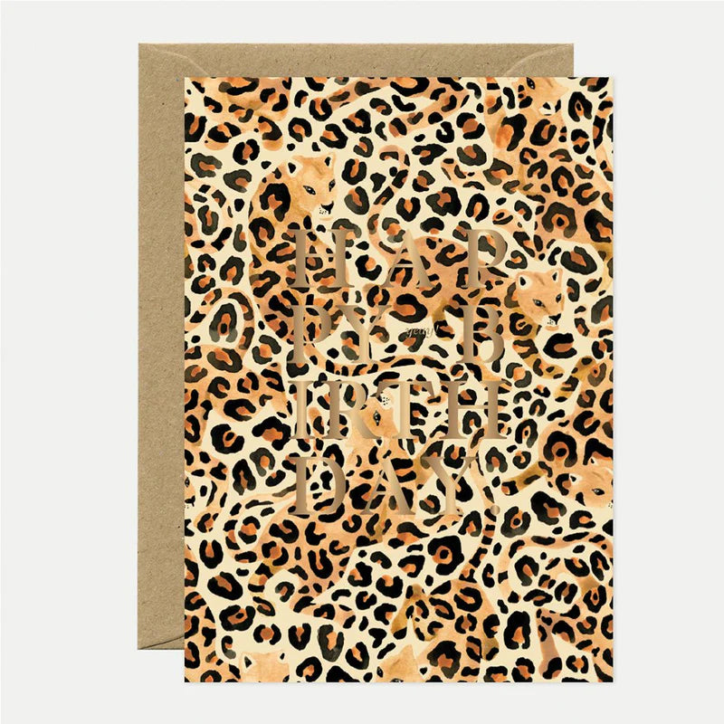 Carte - Happy birthday Léopard