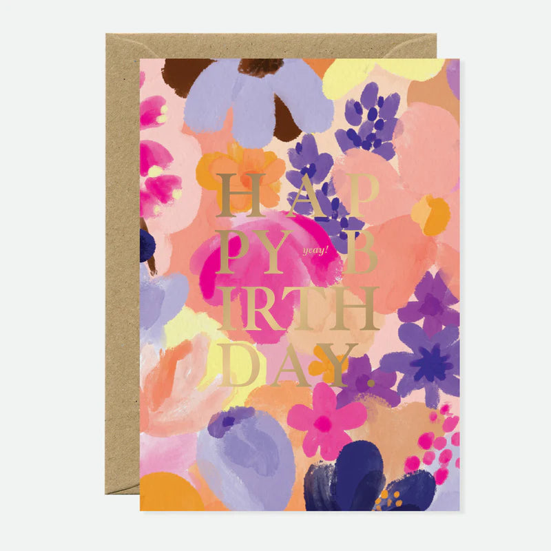 Carte - Happy Birthday Flower Garden