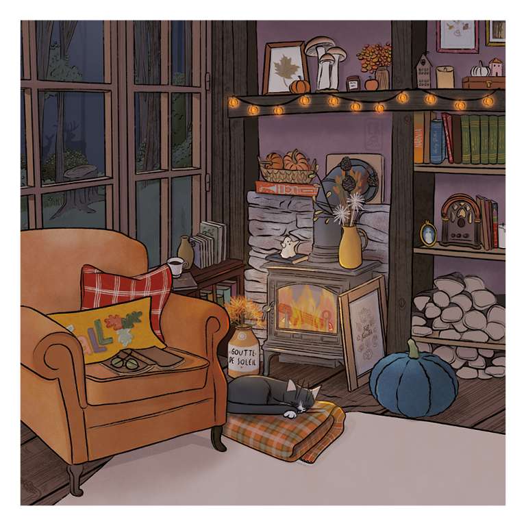 Affiche Séjour cosy Automne