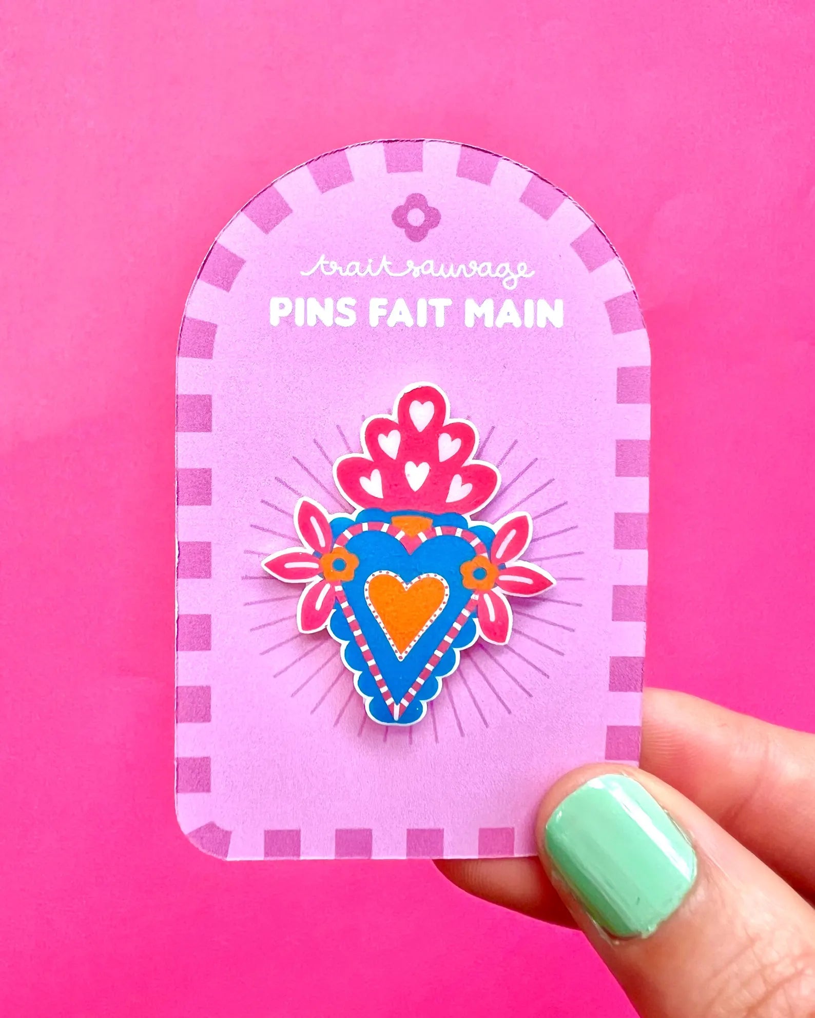 Pin’s coeur mexicain ex-voto