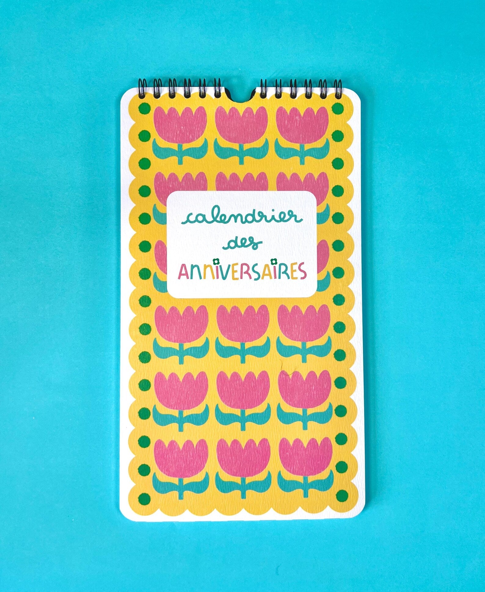 Calendrier des anniversaires jaune tulipe