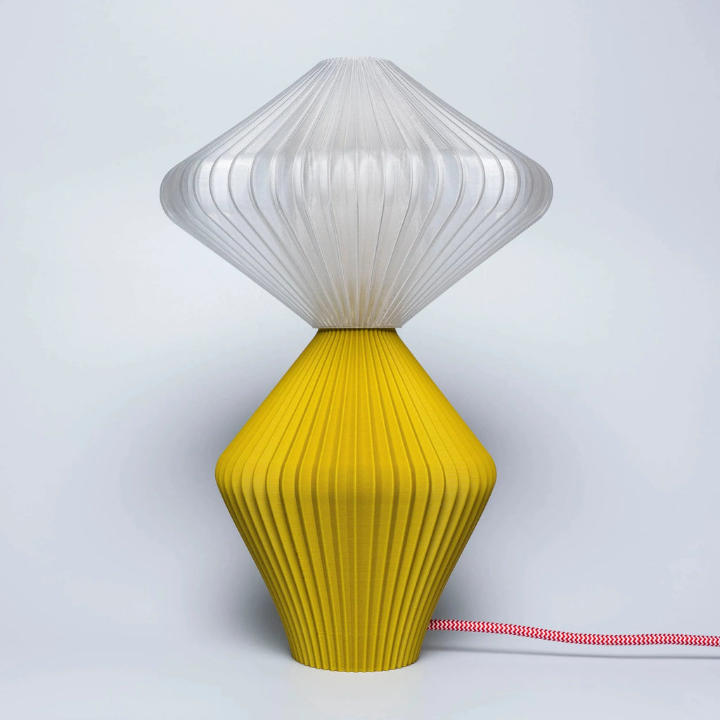 Lampe à poser 'Marie-Lee' kaki clair – câble rouge & blanc