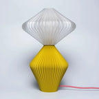 Lampe à poser 'Marie-Lee' kaki clair – câble rouge & blanc