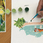 Kit peinture au numéro - Tiger relaxing in my pool