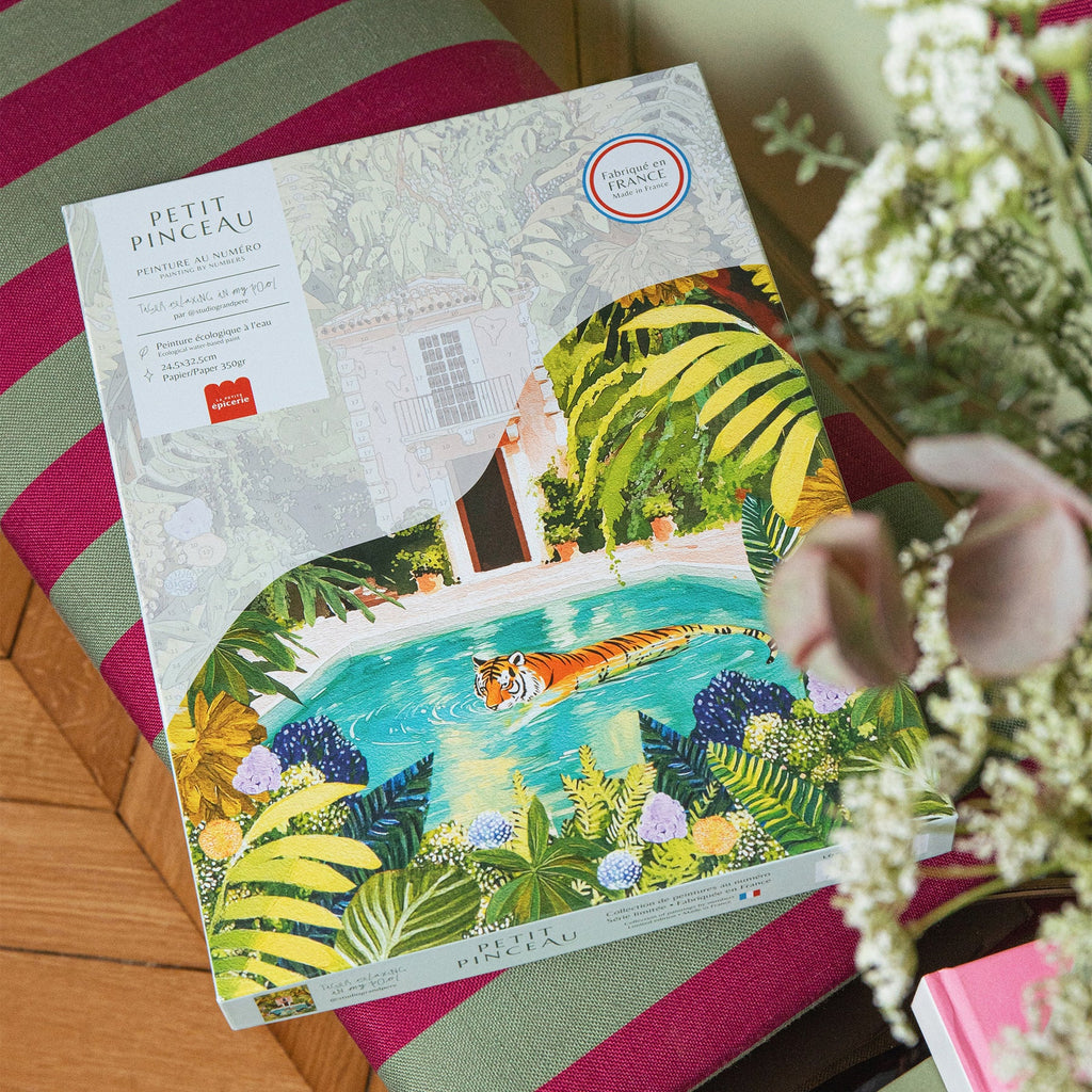 Kit peinture au numéro - Tiger relaxing in my pool