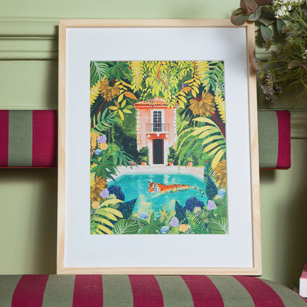 Kit peinture au numéro - Tiger relaxing in my pool