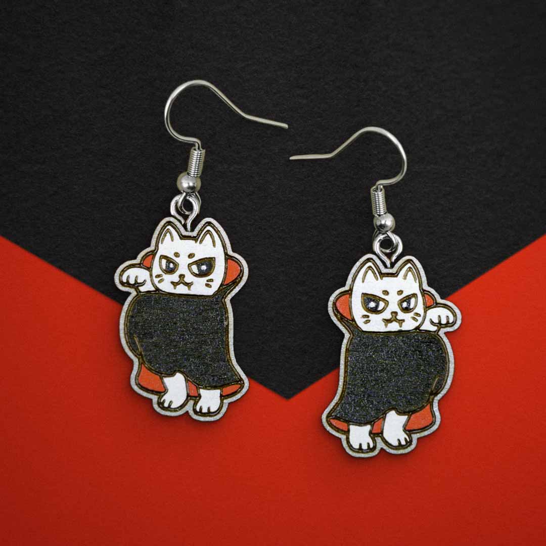 Boucles d'oreilles Chat Vampire