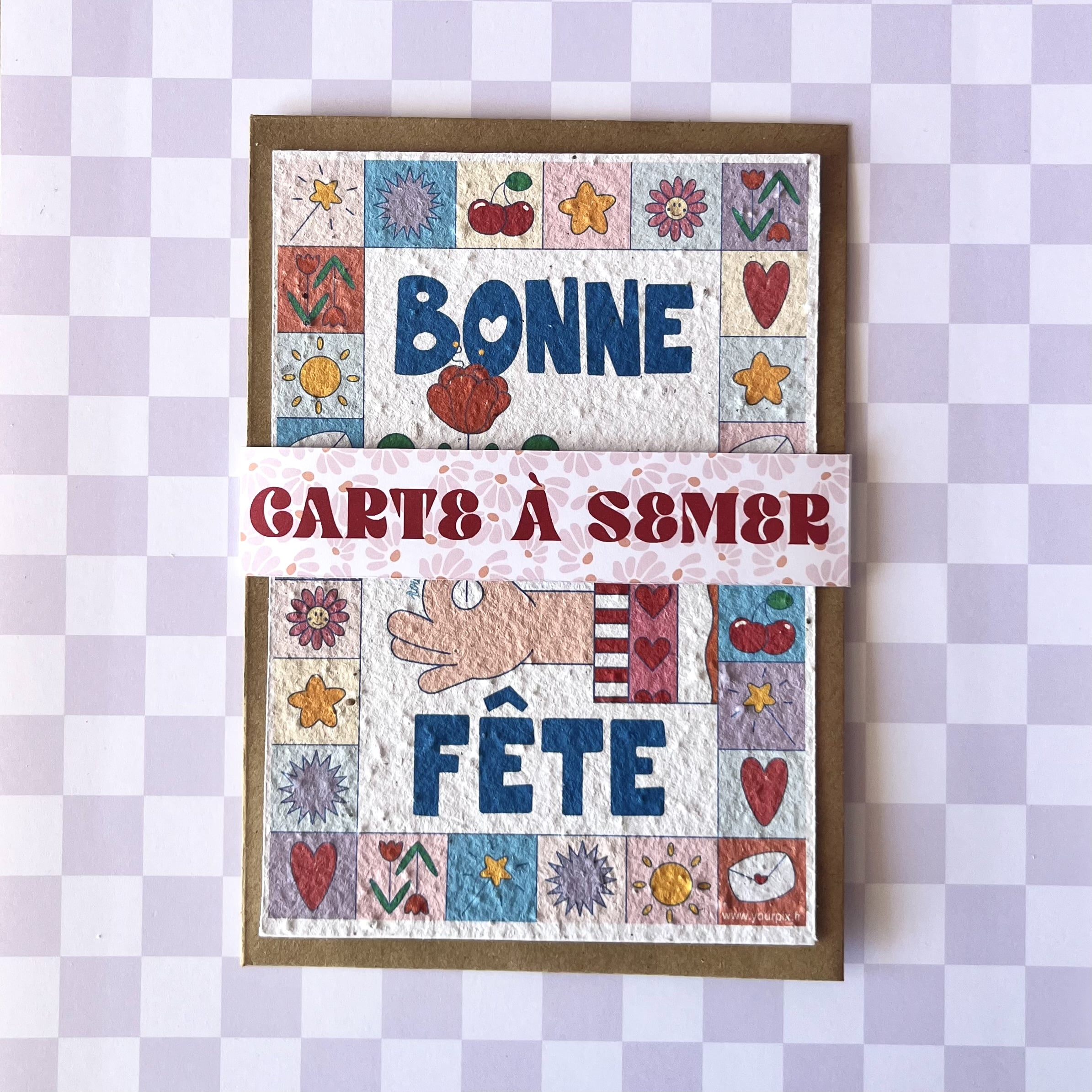 Carte de vœux à semer « Bonne Fête »