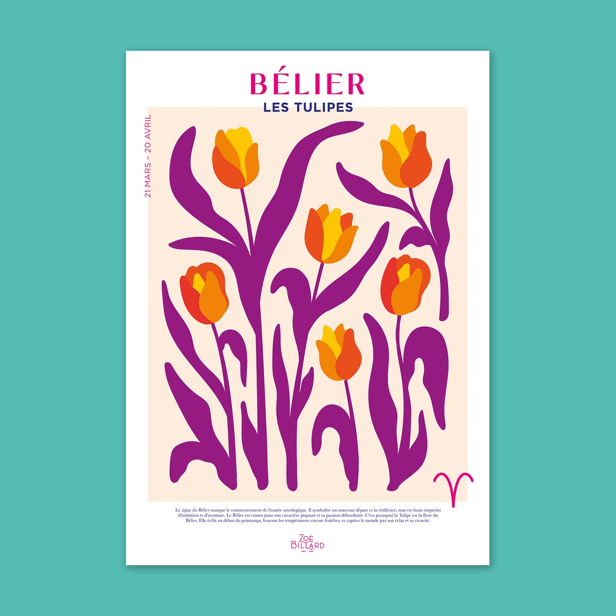 Aries Poster - Tulips