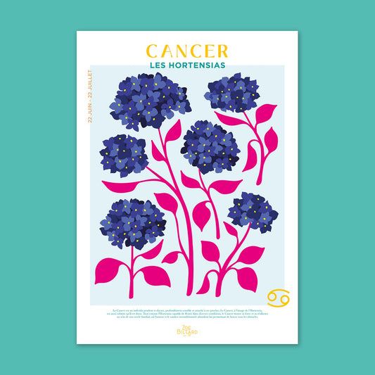 Affiche Cancer - Les Hortensias