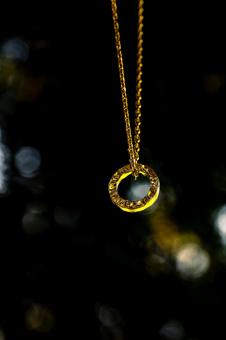 Collier pendentif Cercle martelé