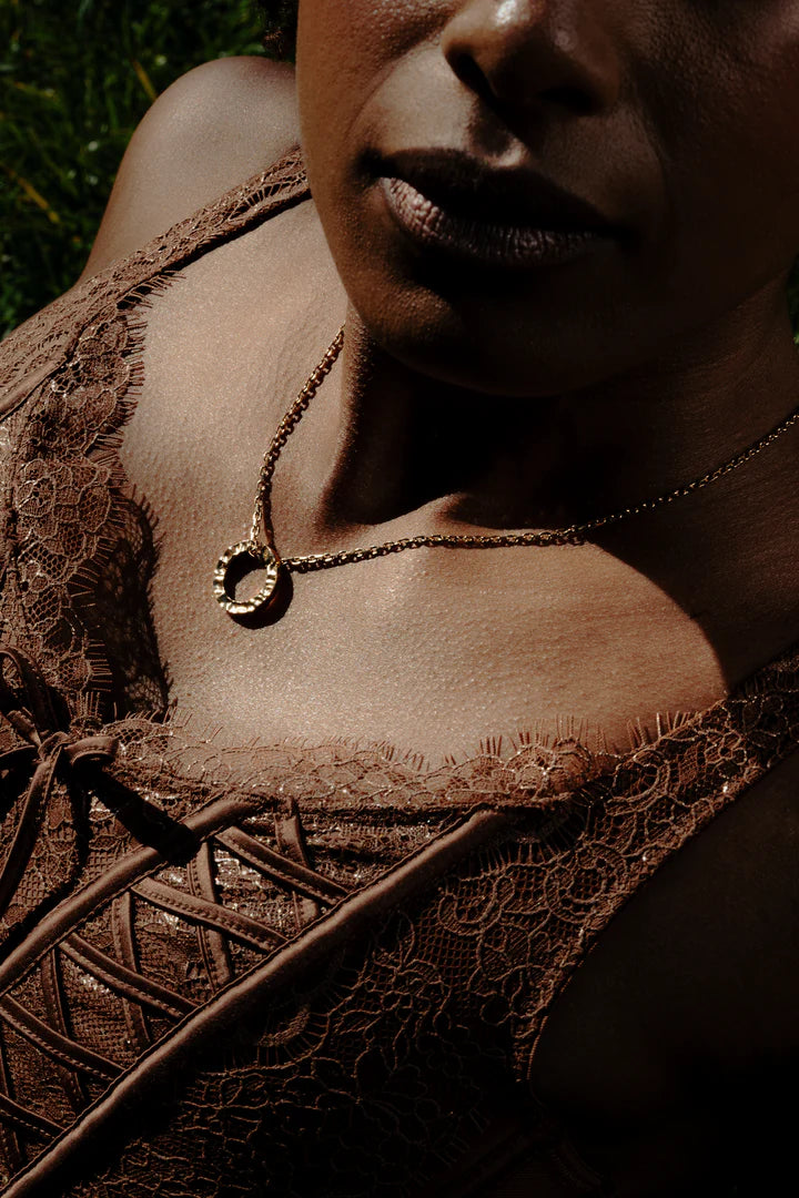 Collier pendentif Cercle martelé