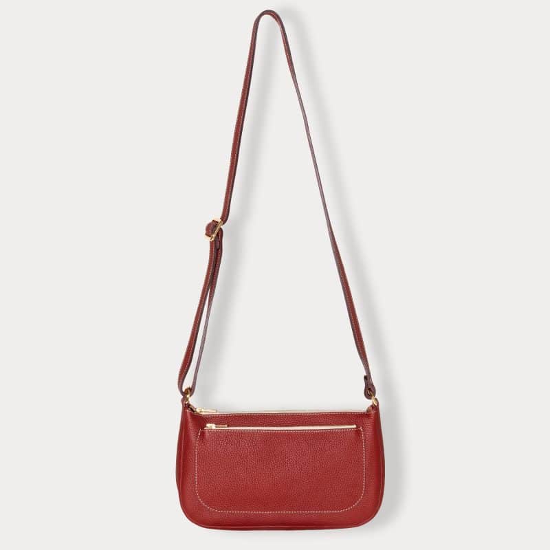 Sac bandoulière cuir FESTUM Médium Rouge bourgogne