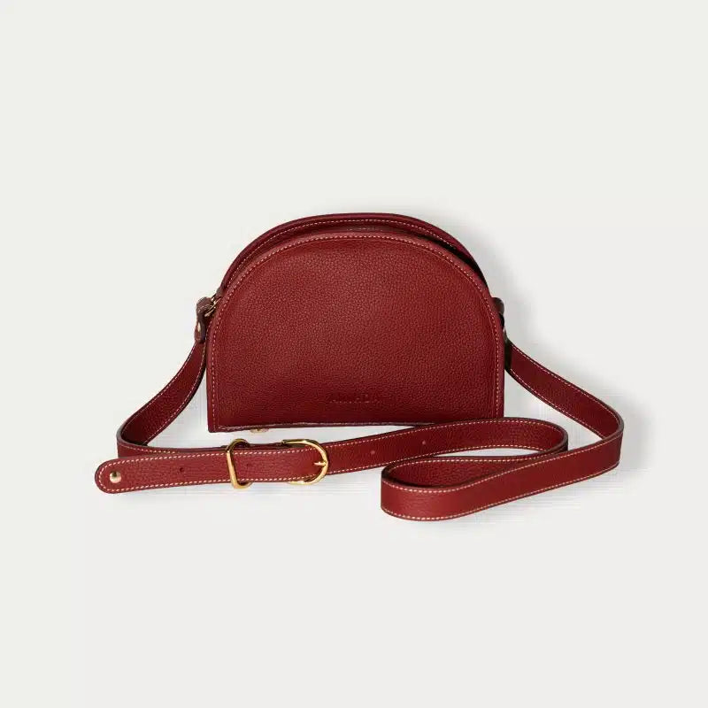 Sac bandoulière cuir MELUM Rouge bourgogne