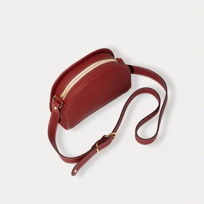 Sac bandoulière cuir MELUM Rouge bourgogne