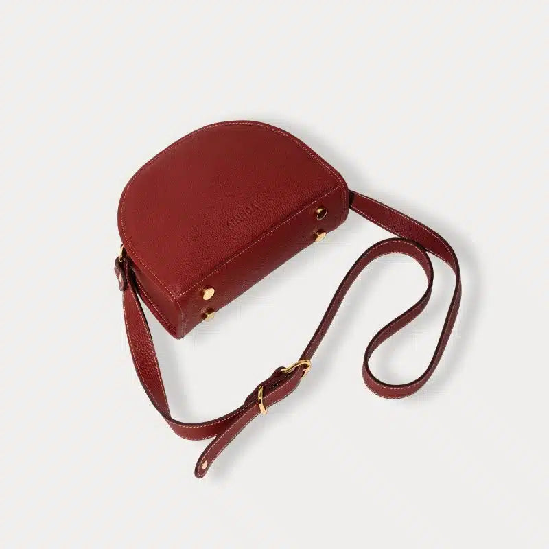 Sac bandoulière cuir MELUM Rouge bourgogne