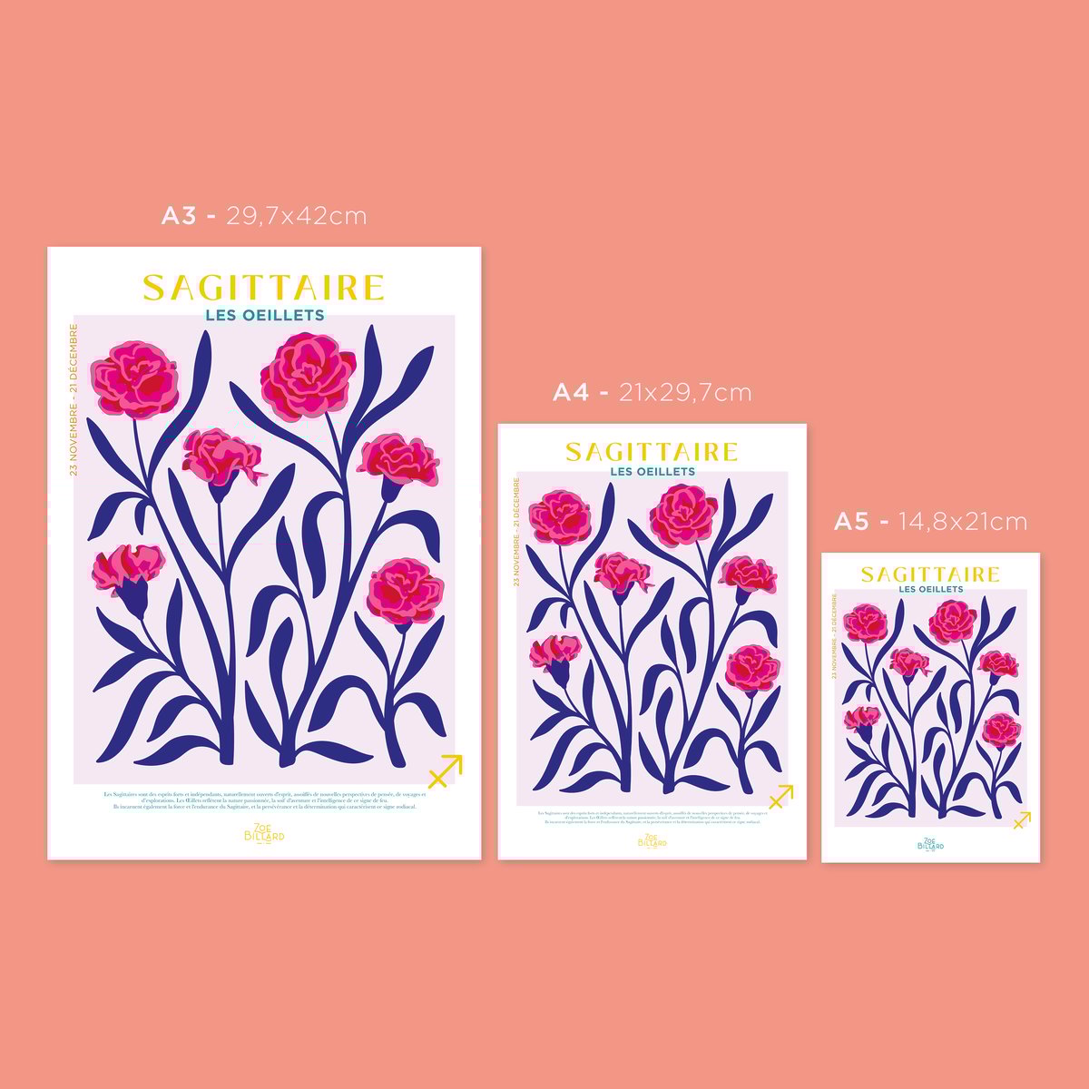 Affiche Sagittaire - Les Oeillets