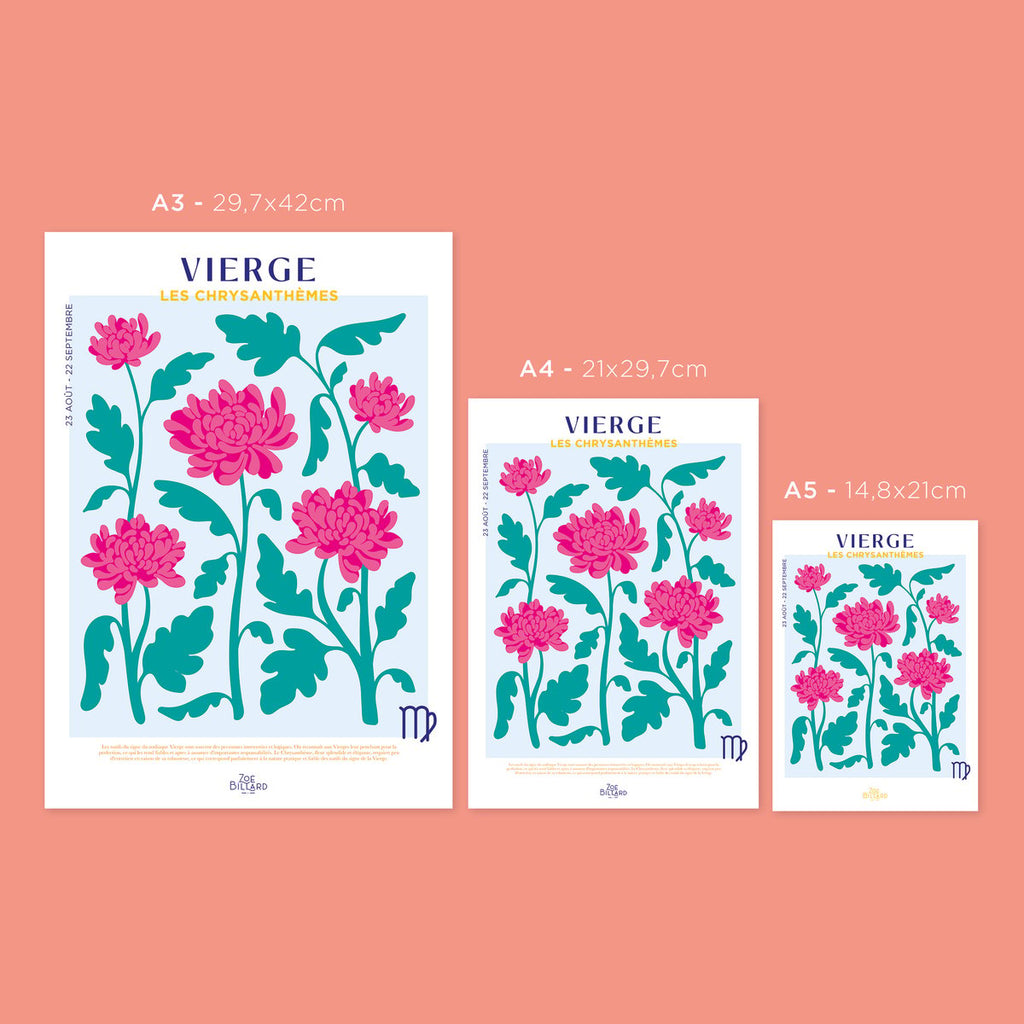 Affiche Vierge - Les Chrysanthèmes