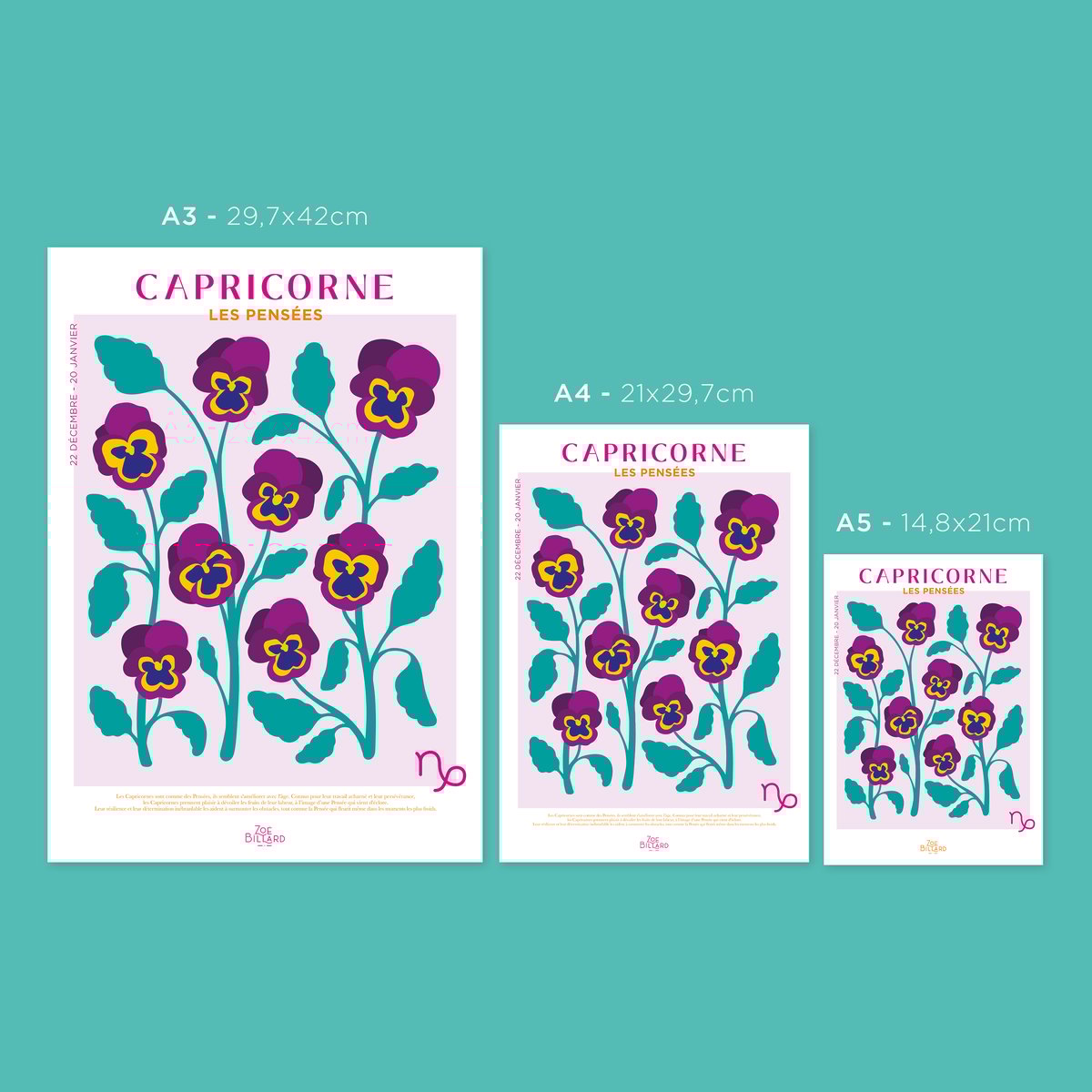 Affiche Capricorne - Les Pensées