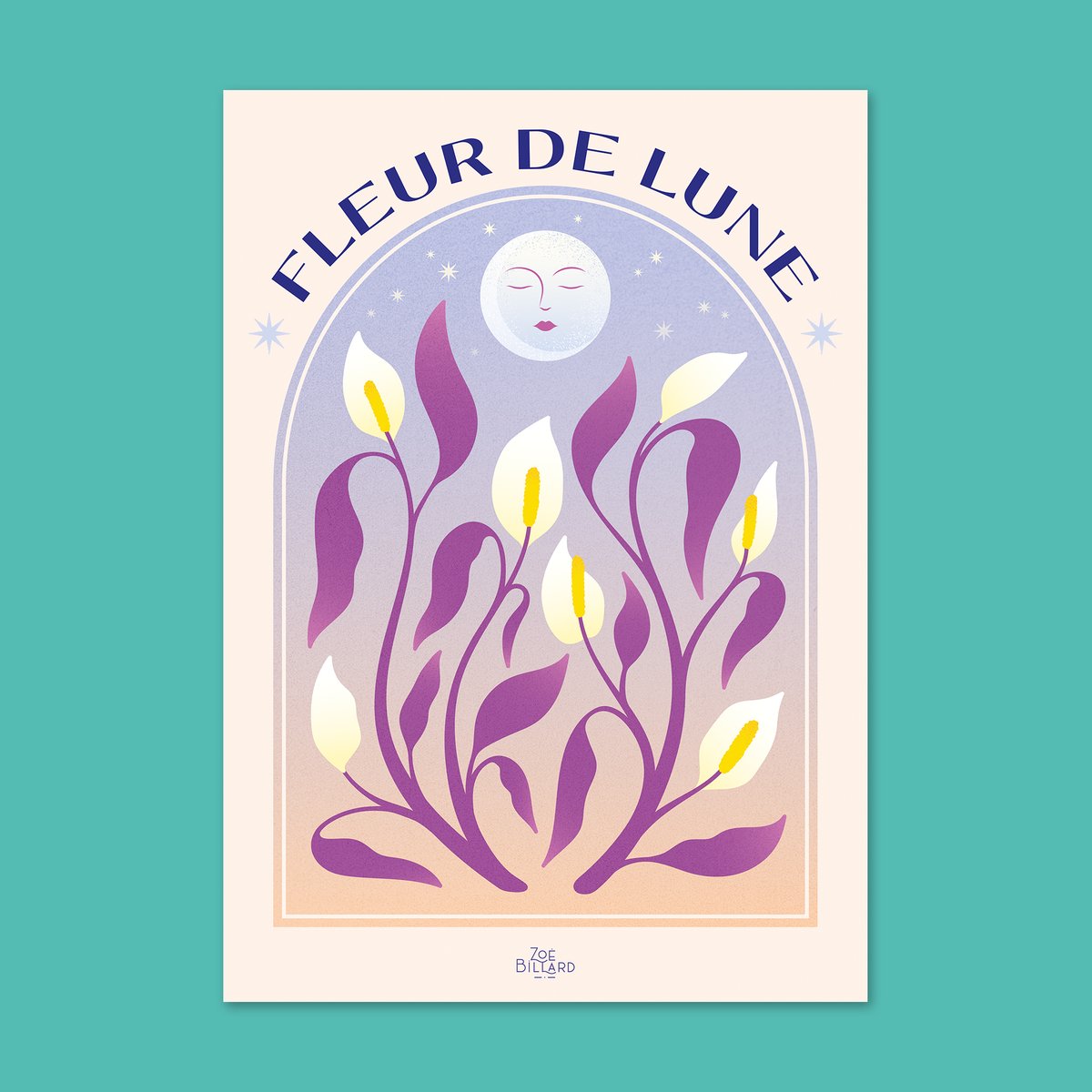 Moon Flower Poster