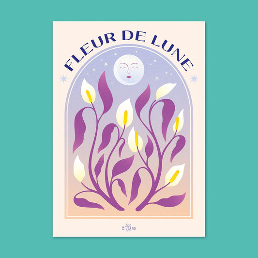 Moon Flower Poster