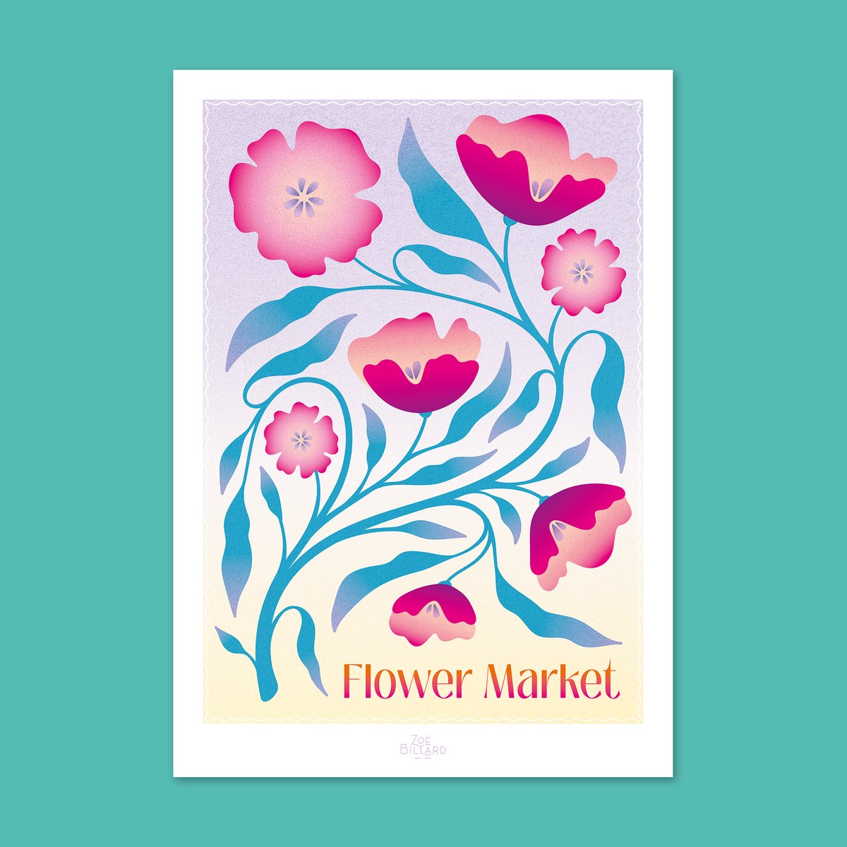 Flower Market Rose Poster