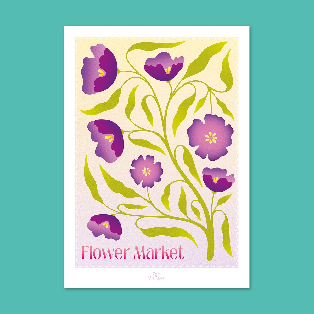 Flower Market Violet Poster