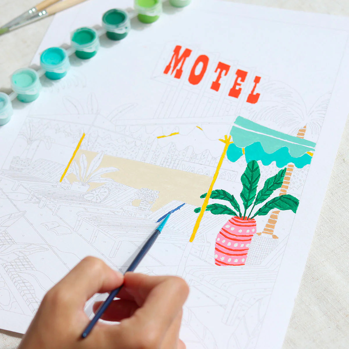 Kit peinture au numéro - The motel pool