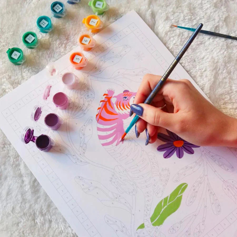 Kit peinture au numéro -Tigre fleuri