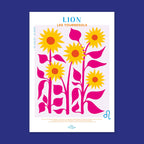 Lion Poster - Sunflowers