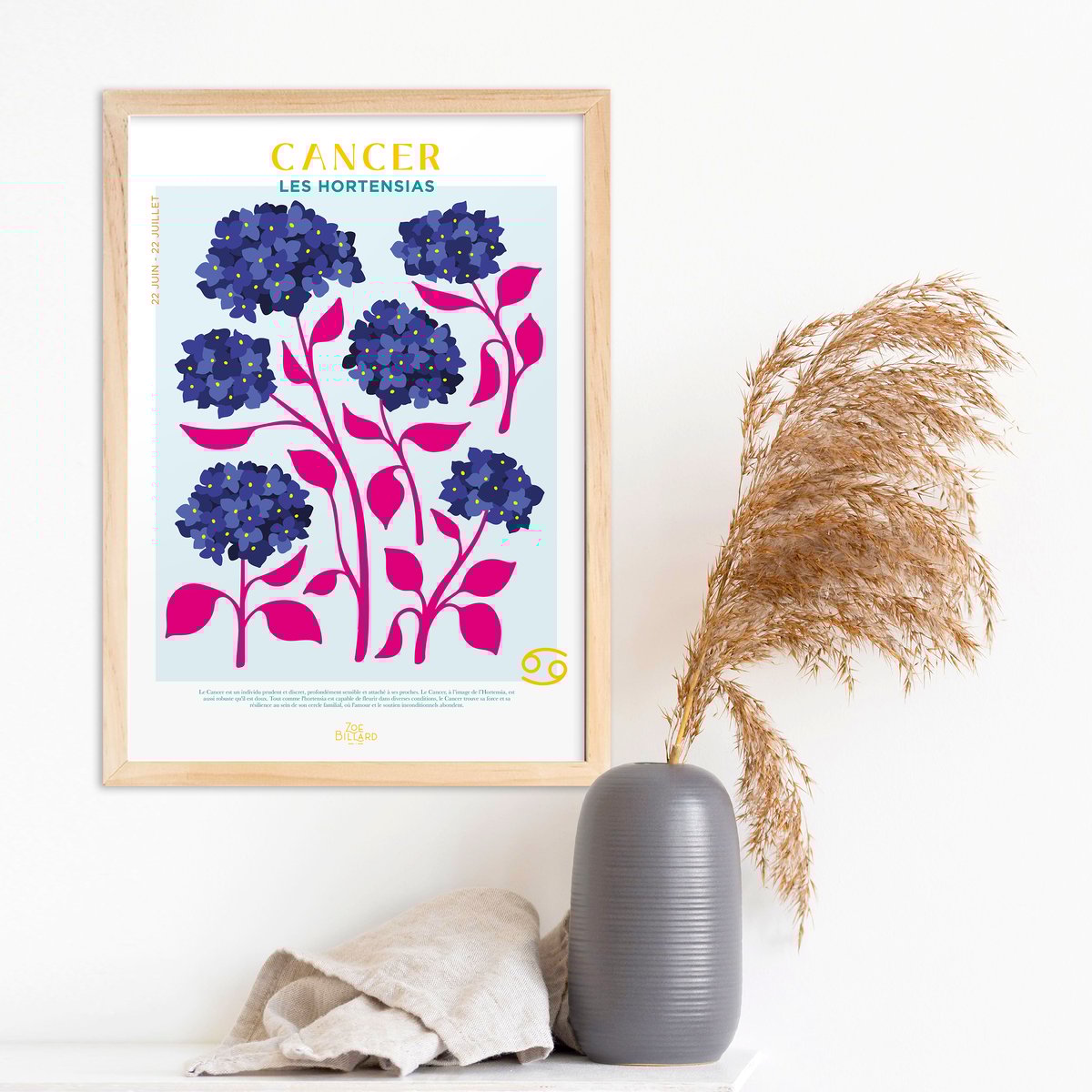 Affiche Cancer - Les Hortensias