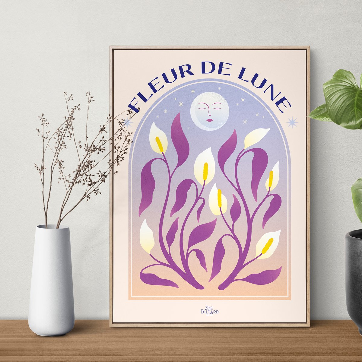 Moon Flower Poster