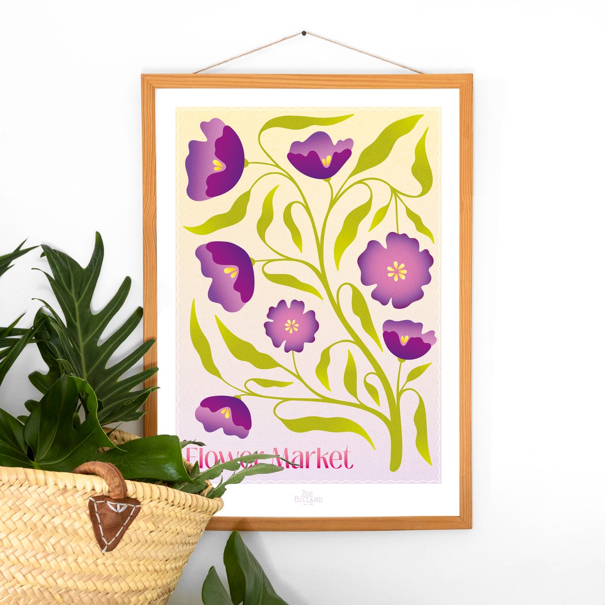 Affiche Flower Market Violet