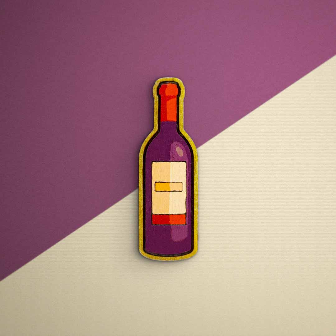 Pin's - Magnet Bouteille vin rouge