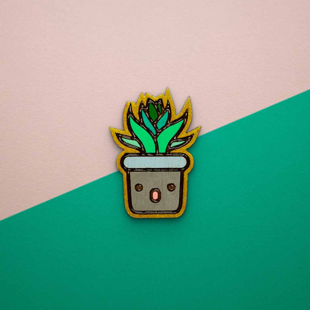 Pin's - Magnet Plante grise
