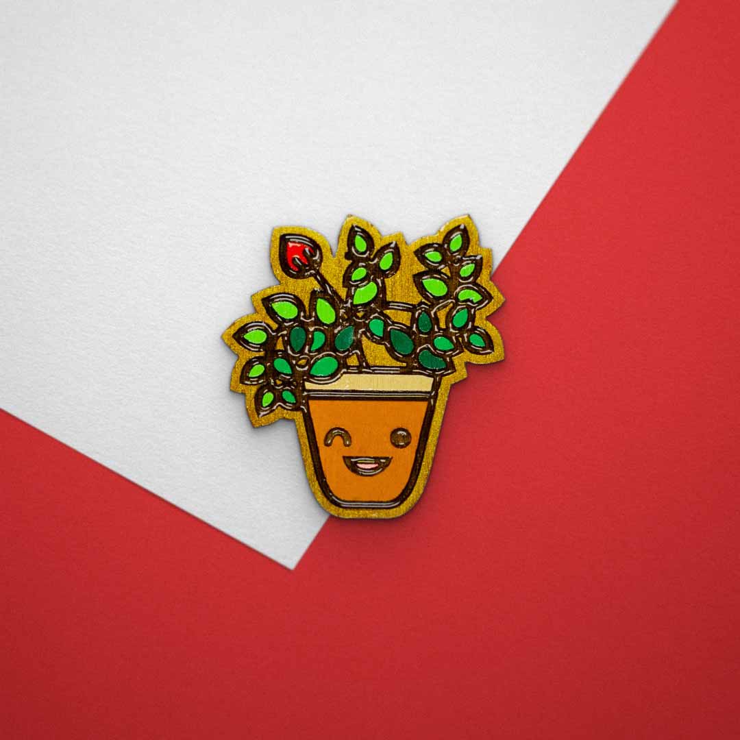 Pin's - Magnet Plante marron
