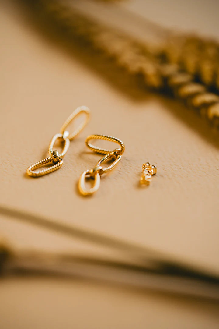 Boucles d'oreilles pendantes chaines rectangles