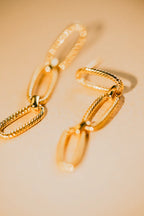 Boucles d'oreilles pendantes chaines rectangles