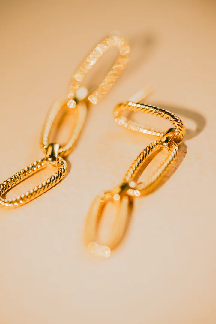 Boucles d'oreilles pendantes chaines rectangles