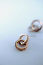 Boucles d'oreilles  cercles double plaqué or