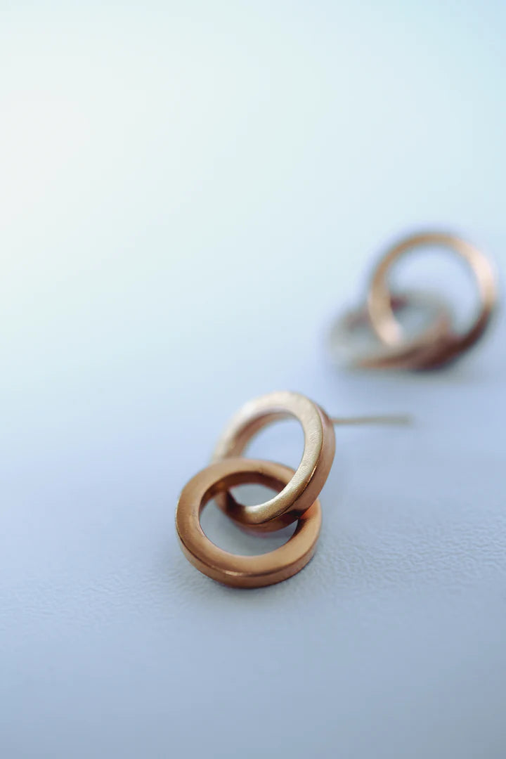 Boucles d'oreilles  cercles double plaqué or