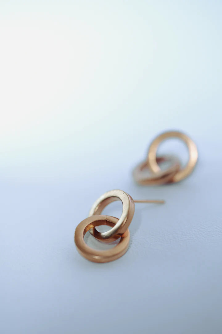 Boucles d'oreilles  cercles double plaqué or
