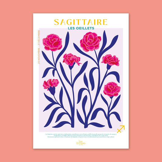 Sagittarius Poster - Carnations