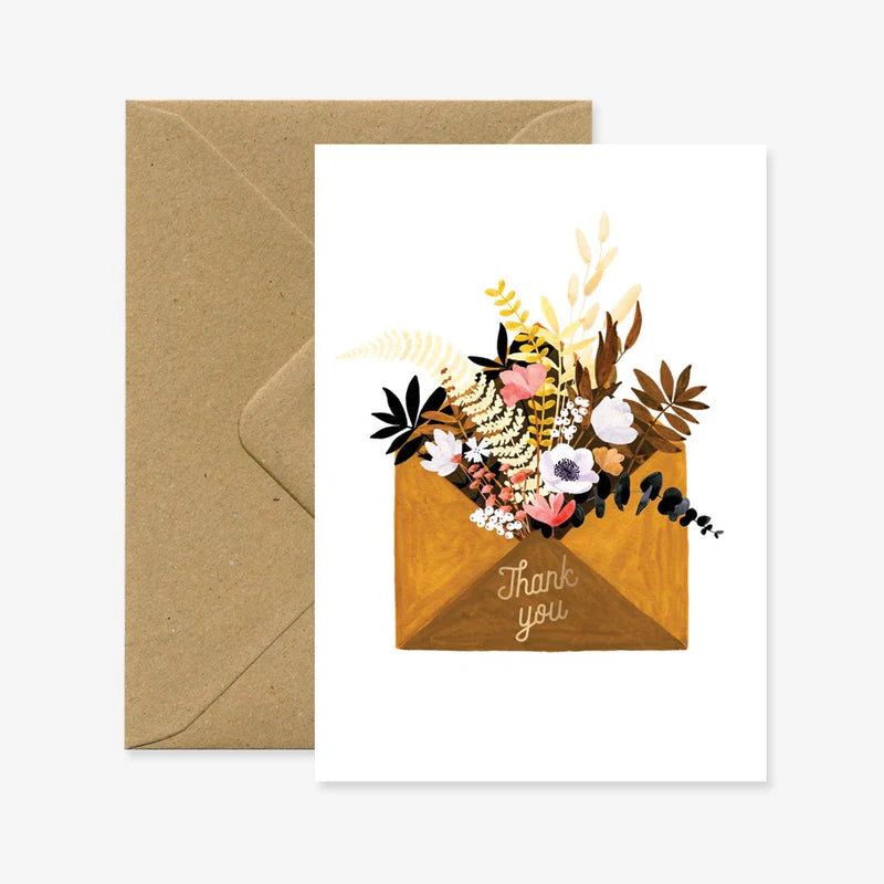 Carte - Thank you - Flower Envelop